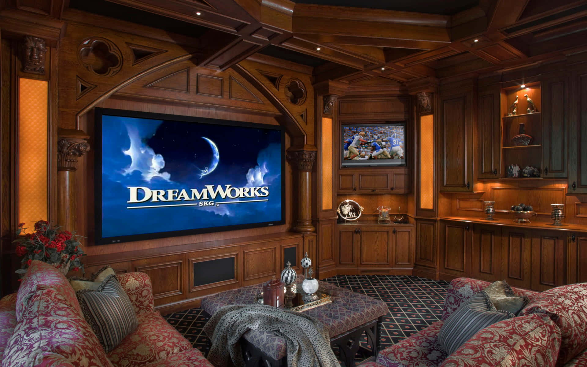 Dreamworks Living Room Movie Theater Background