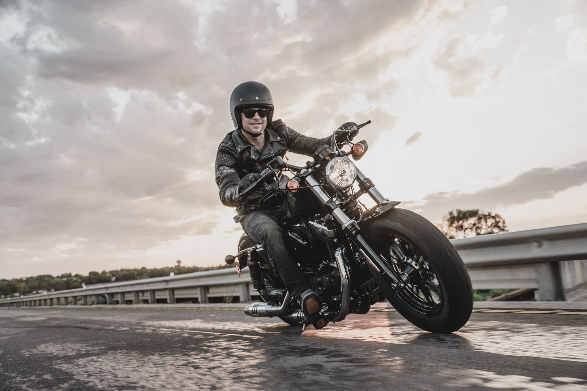 Moving Black Harley Davidson