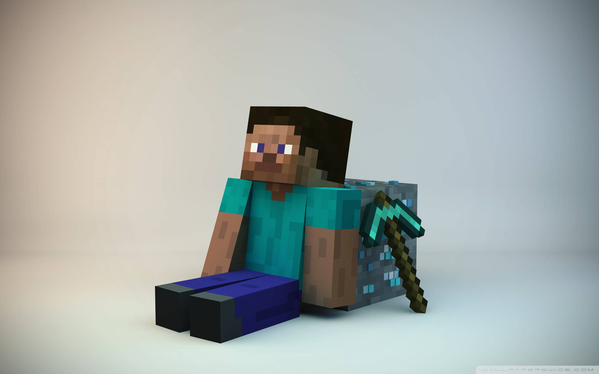 Moving Minecraft Steve Sitting Picture