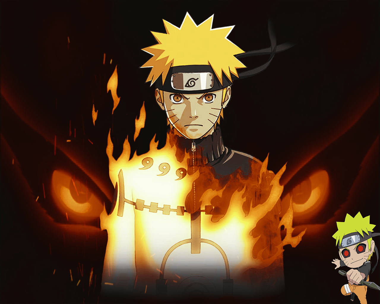 Moving Naruto Fiery Dark Art Background