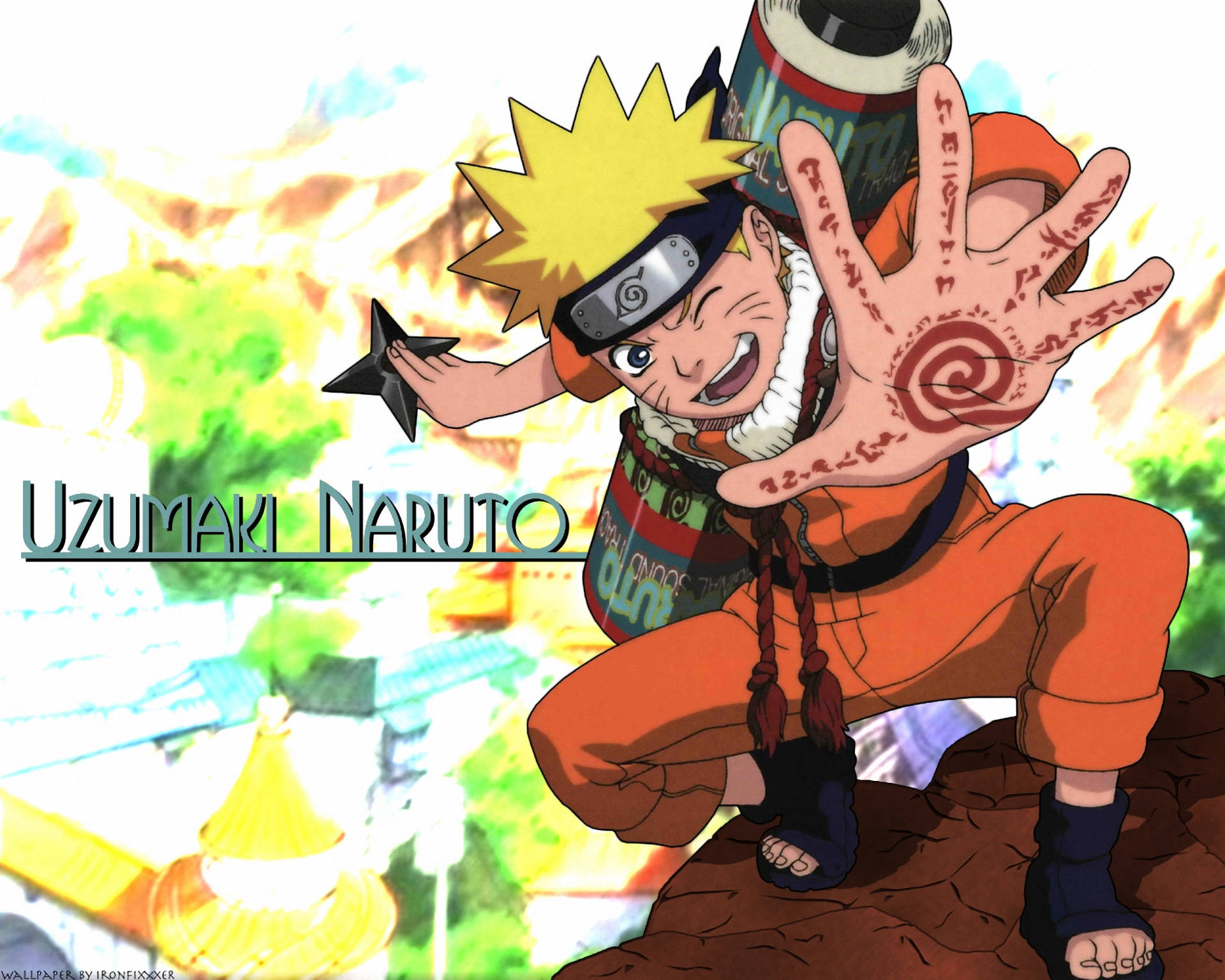 Moving Naruto Hand Spiral Seal Background