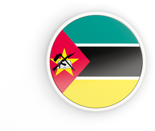 Mozambique Flag Button Design PNG