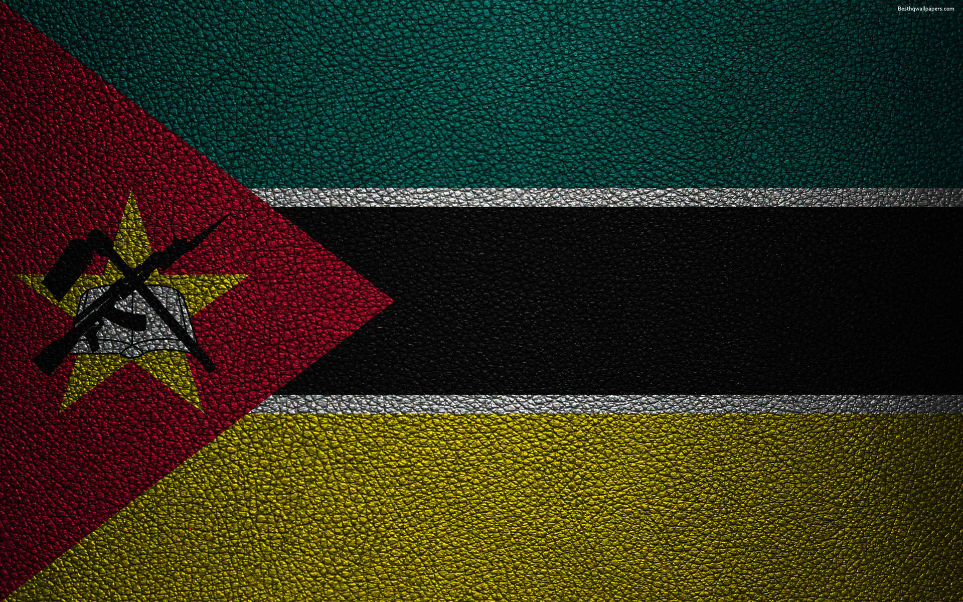 Mozambiqueflaggtexturerad. Wallpaper