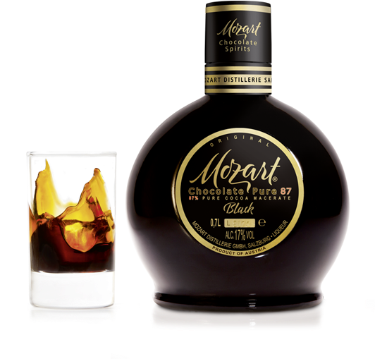 Mozart Black Chocolate Liqueur Bottle PNG