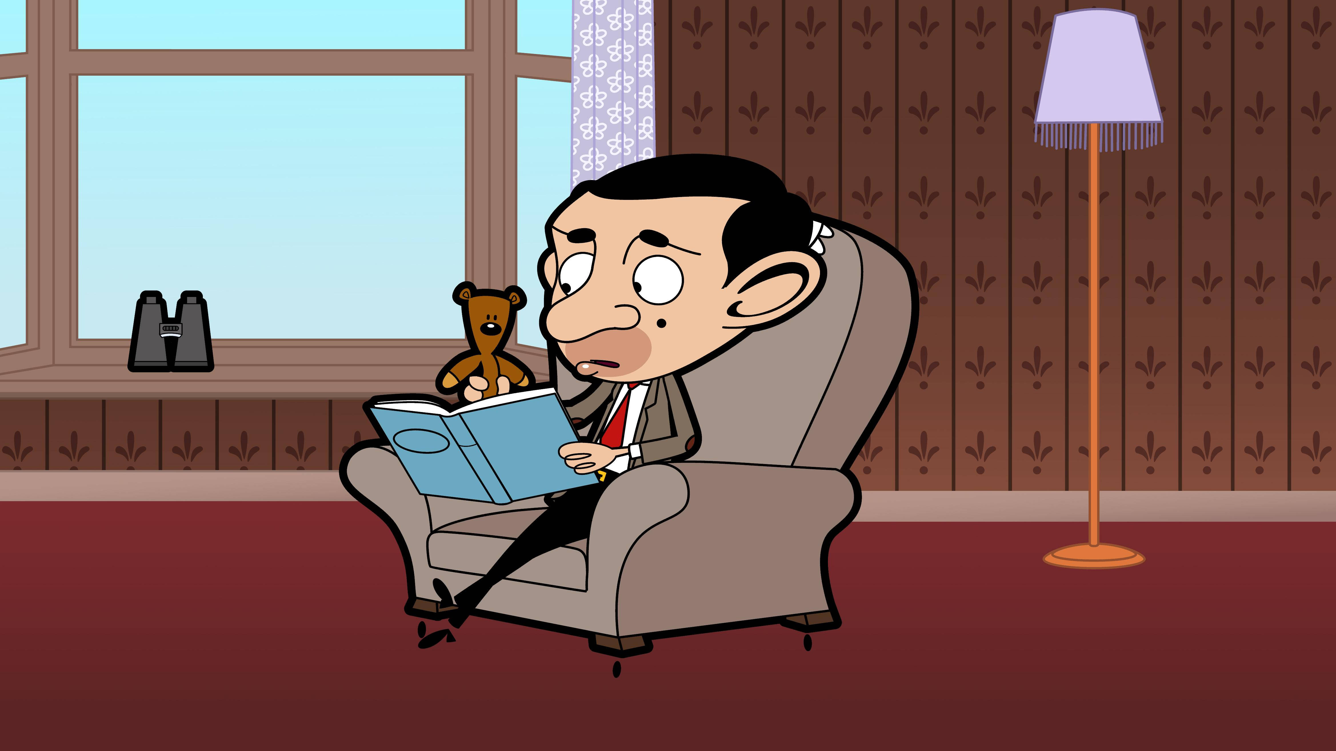 Mr Bean 4k Reading A Book Wallpaper