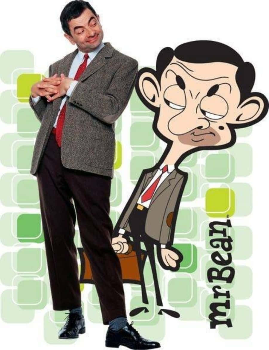Mr Bean's Comical Expression in a Classic Suit
