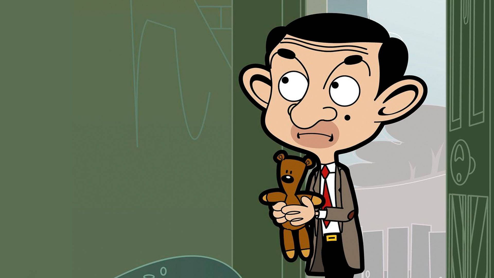 Mr Bean Cartoon And Teddy
