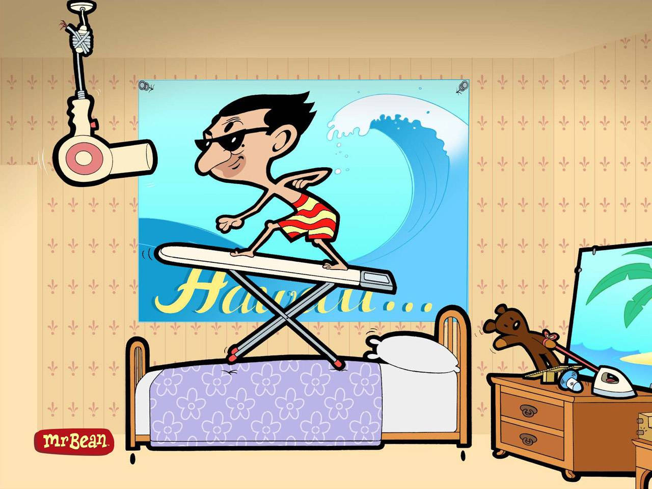 Mr. Bean Cartoon Bedroom Background