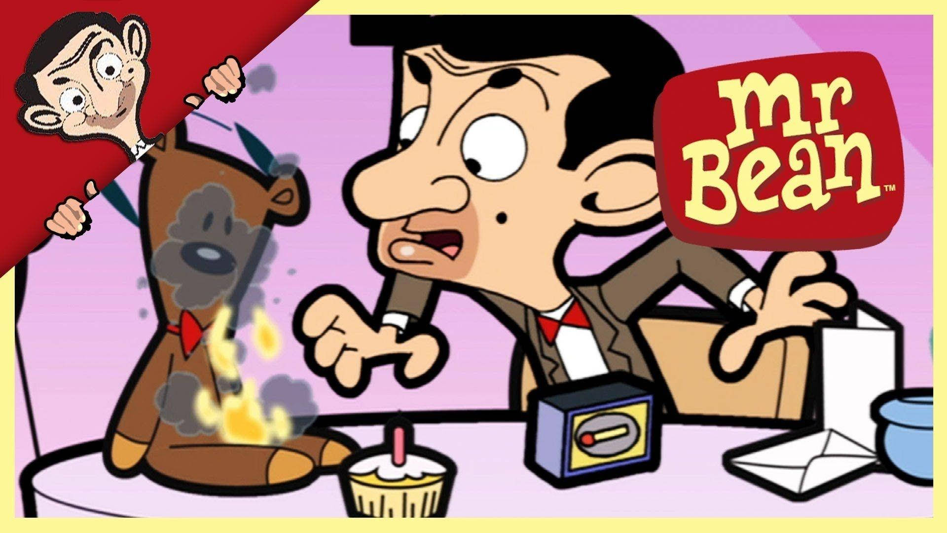 Mr. Bean Cartoon Burning Bear Background