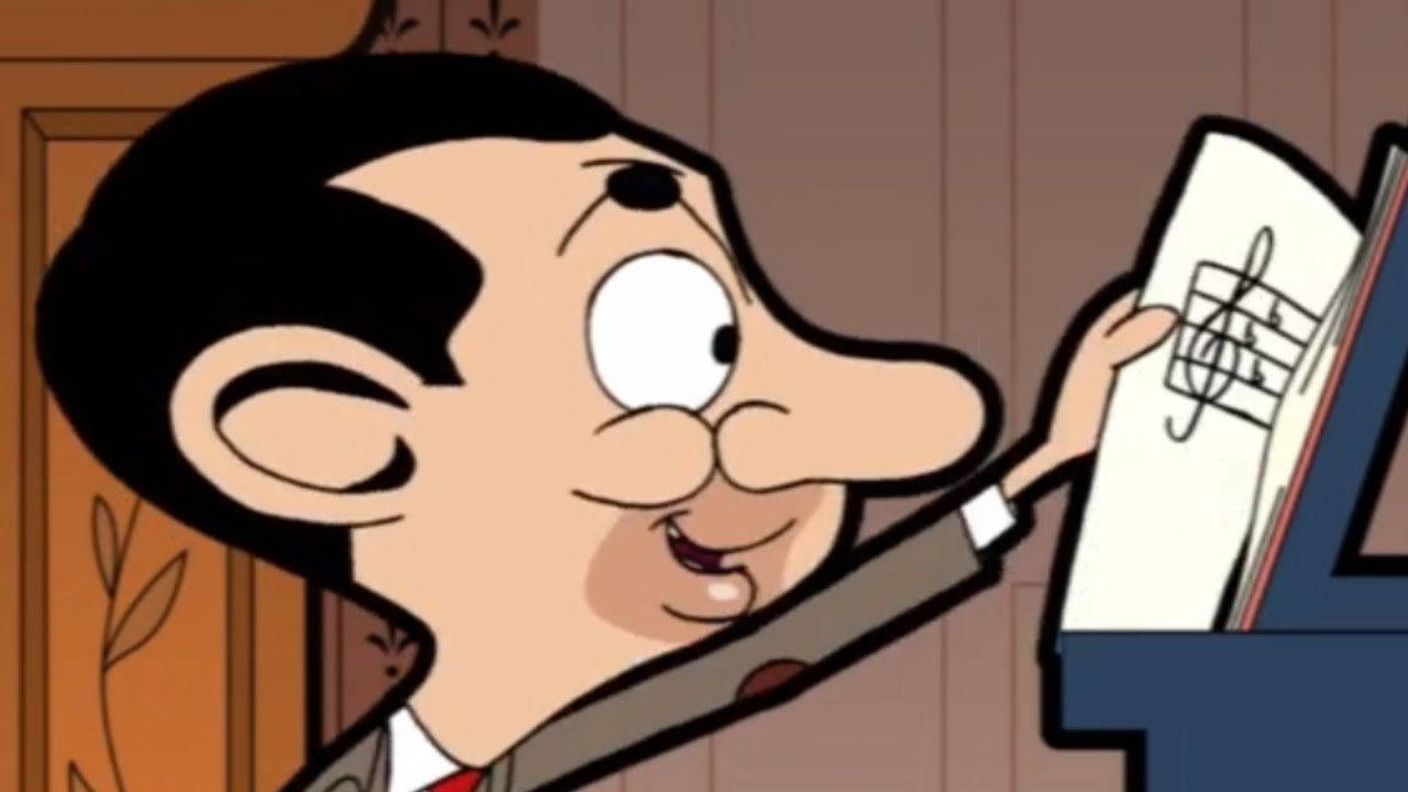 Mr. Bean Cartoon Music Book Background