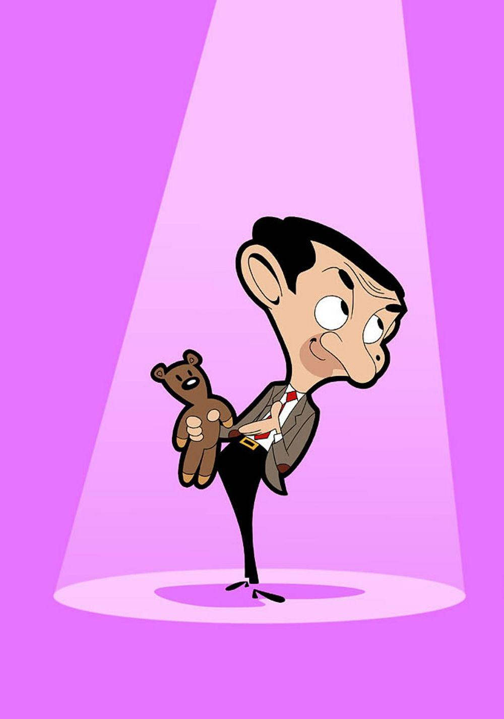 Mr. Bean Cartoon Purple Background