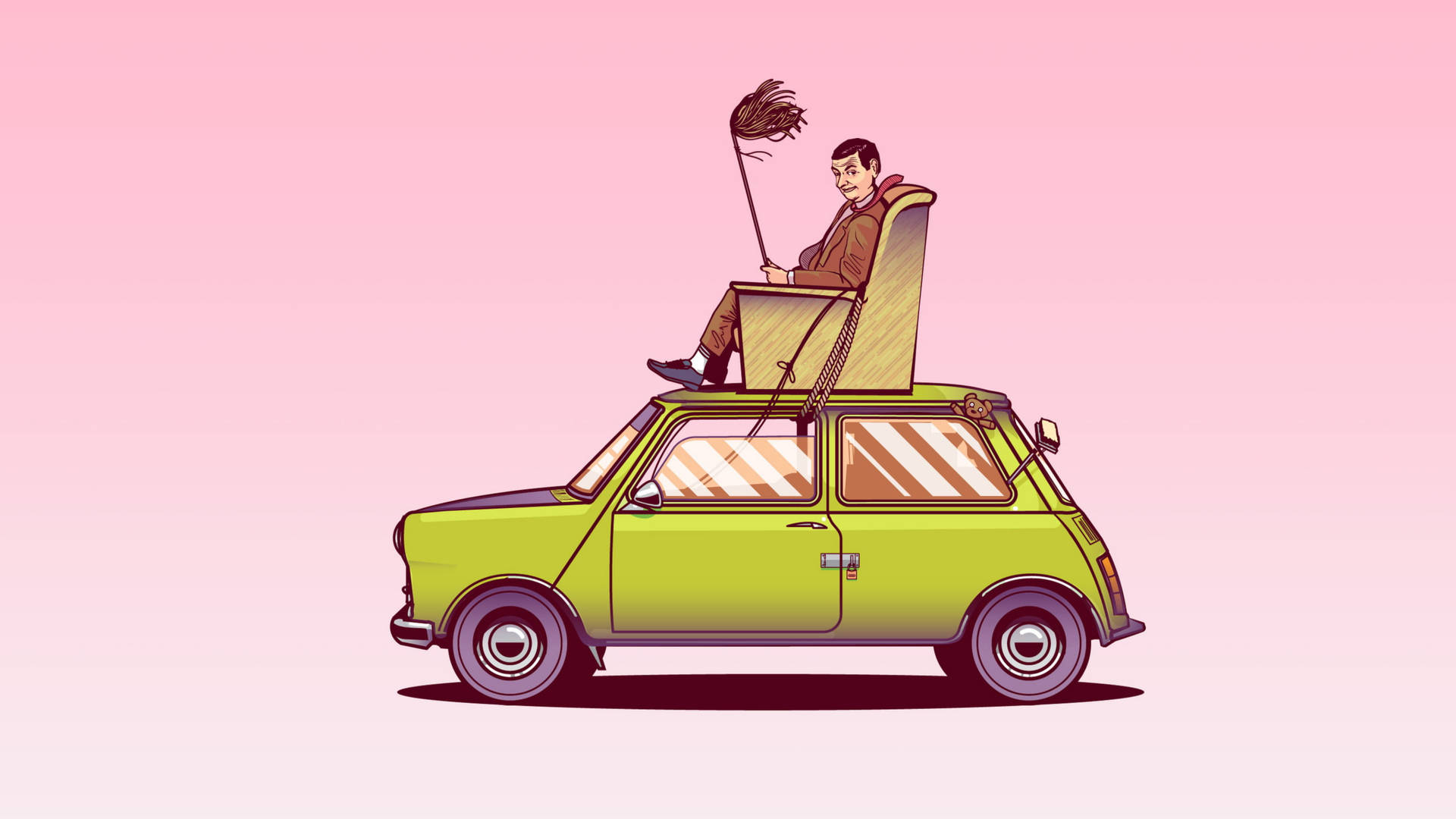 Mr. Bean Cartoon Top Car Background