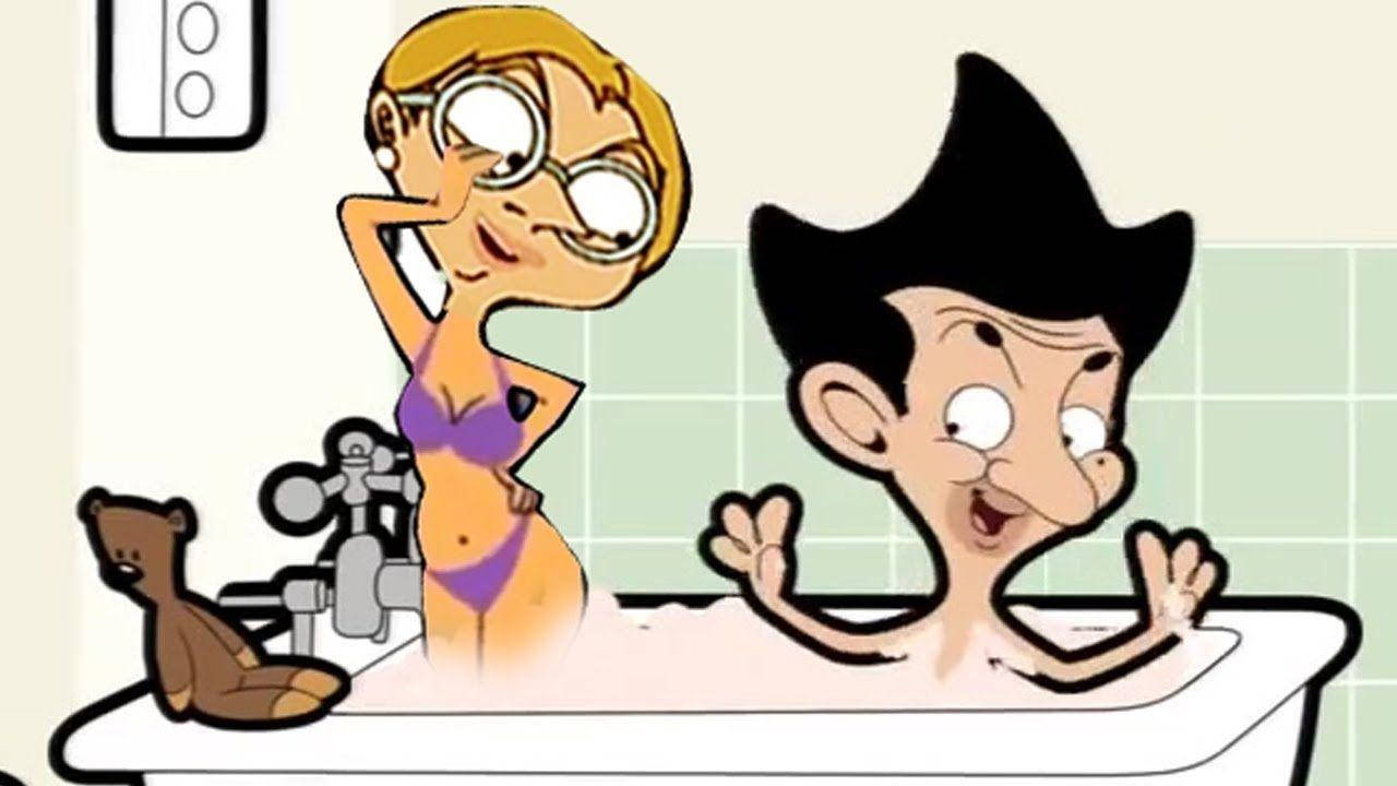 Mr. Bean Cartoon Tub Wallpaper