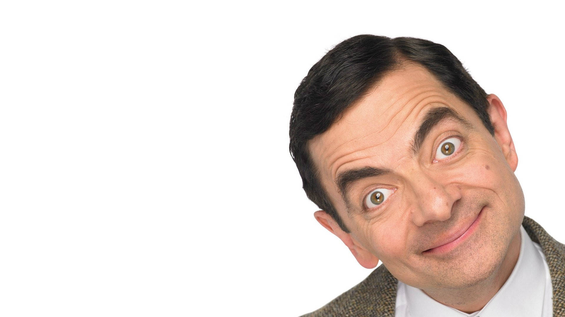 Mr. Bean Face In White Background Wallpaper