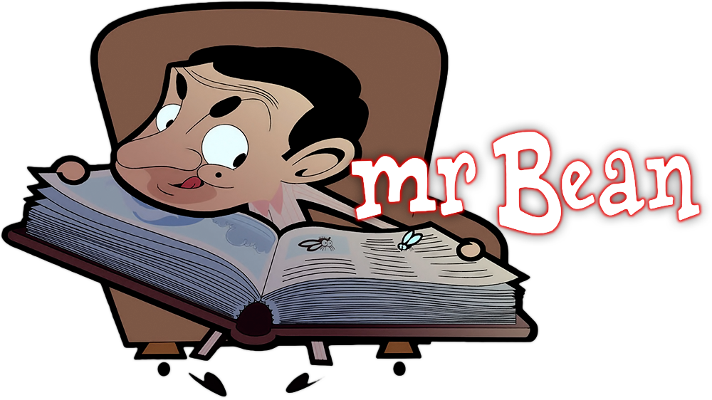 Download Mr Bean Reading Book Cartoon | Wallpapers.com