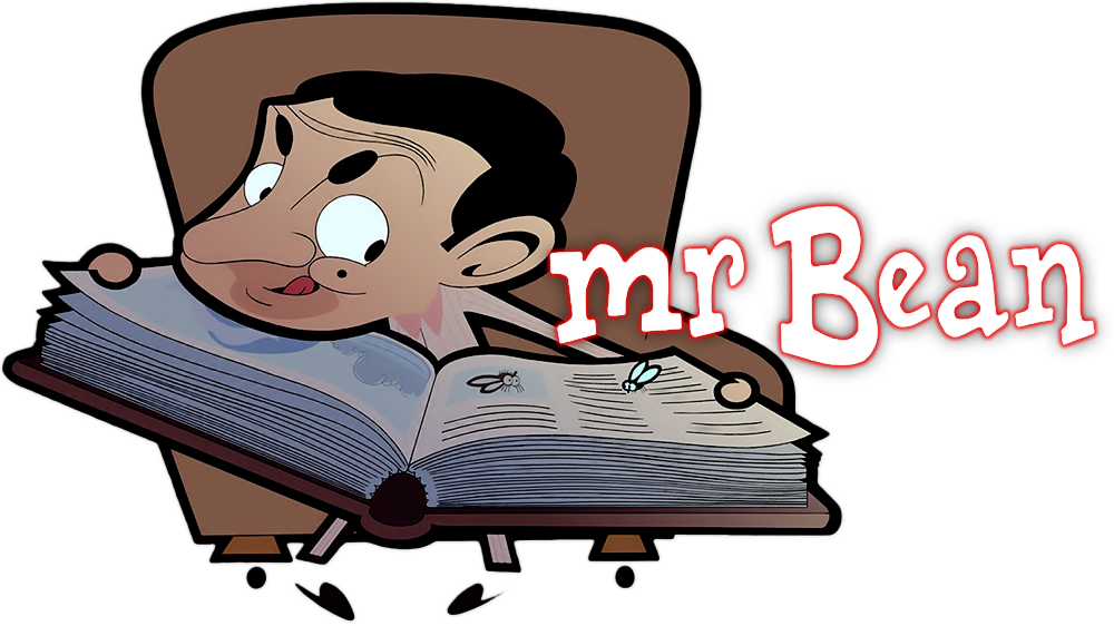 Mr Bean Reading Book Cartoon PNG