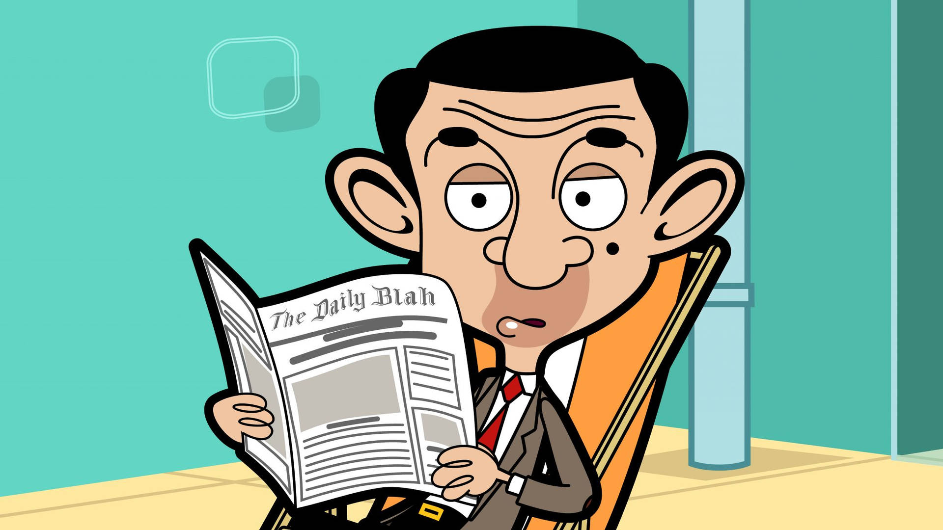 Mr. Bean Reading Newspaper Background
