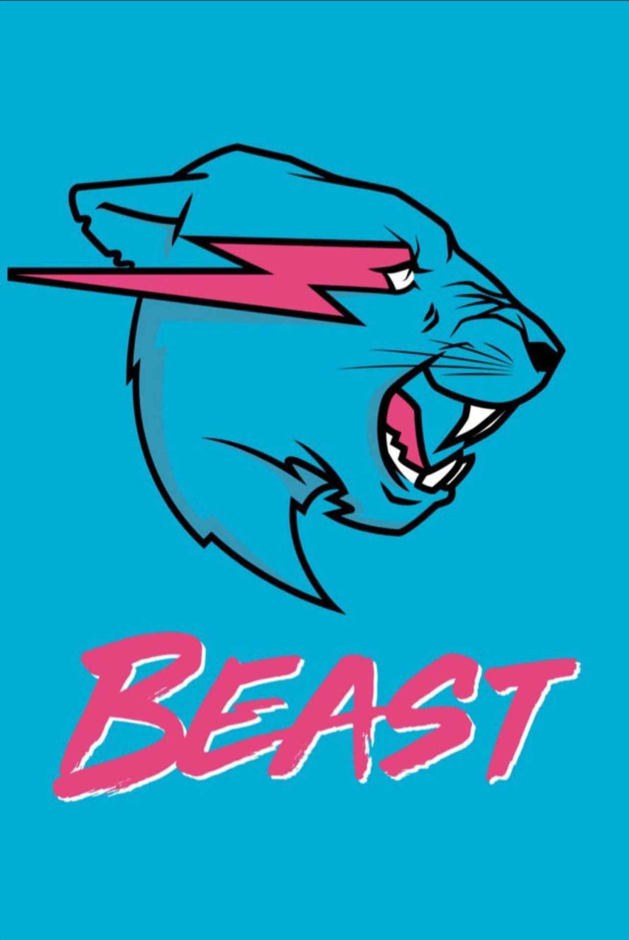 Mr Beast Logo In Blue Backdrop Wallpaper
