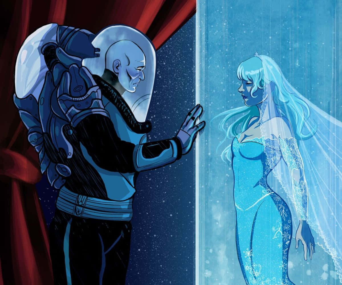 Mr. Freeze in his icy suit with a chilling stare Wallpaper