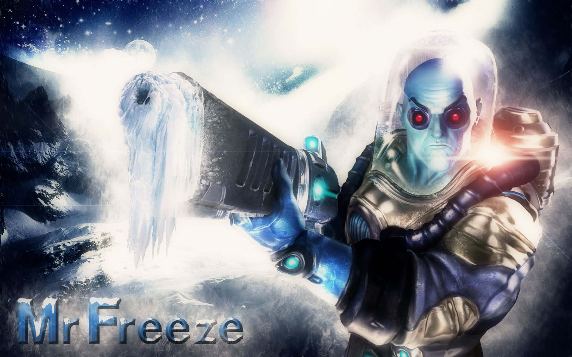 Chilling Gaze of Mr. Freeze - The Cold-hearted Villain Wallpaper