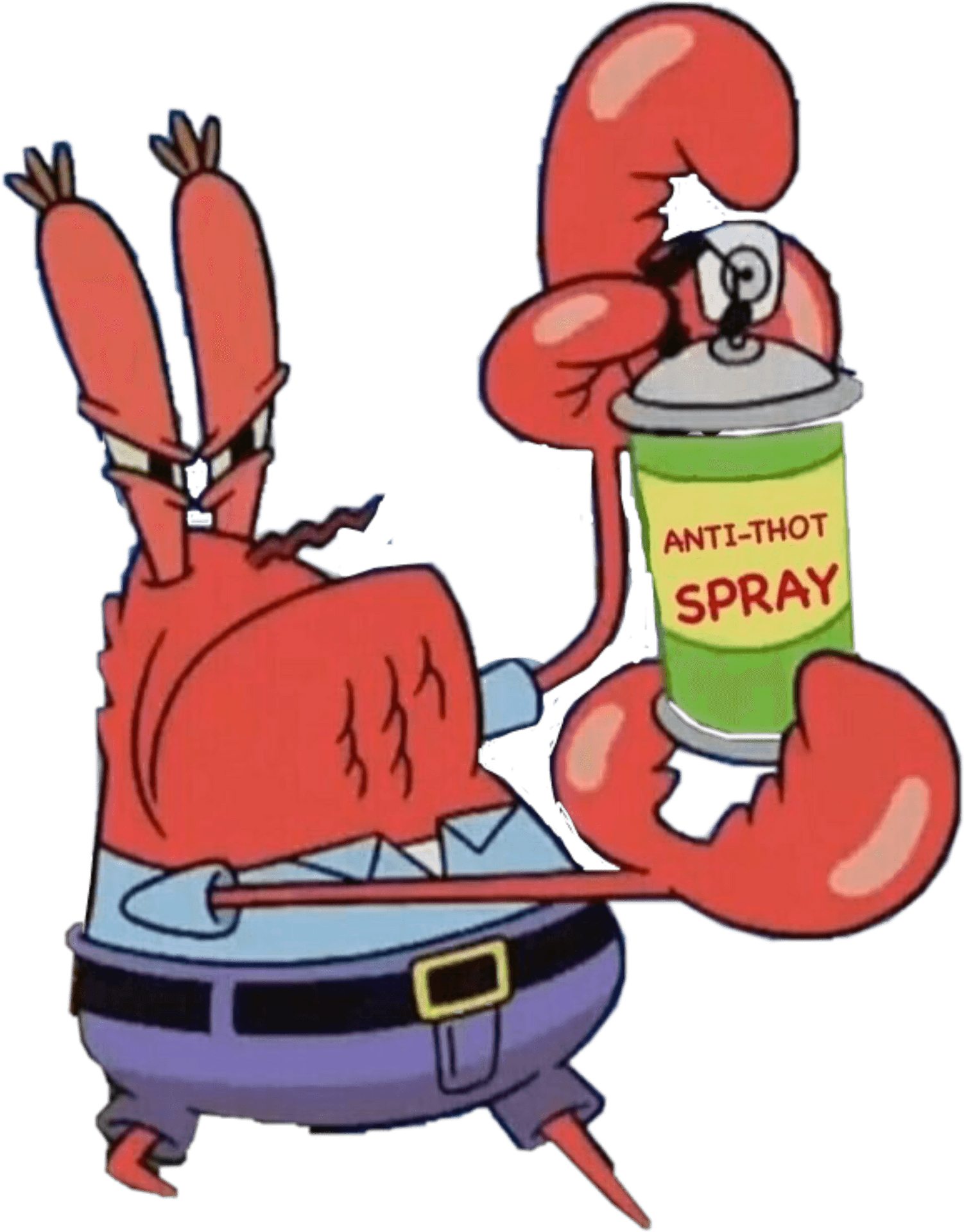 Download Mr Krabs Anti Thot Spray | Wallpapers.com