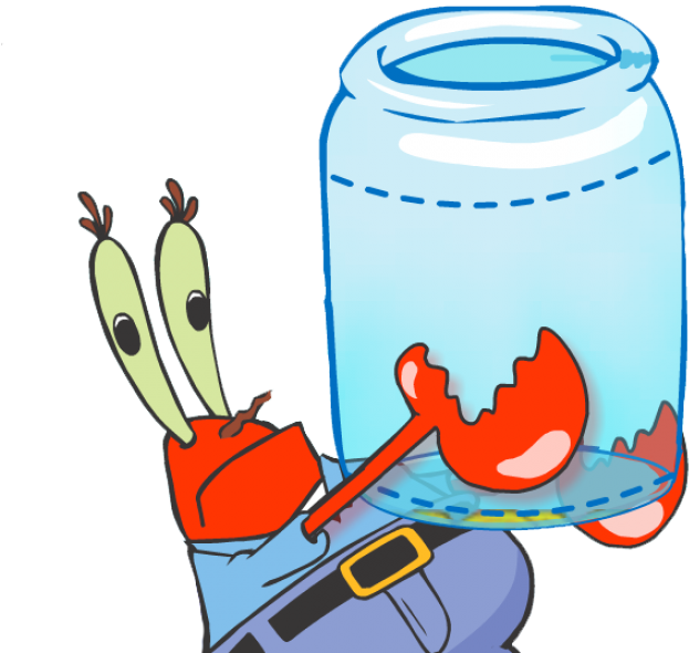 Mr Krabs Holding Jar PNG