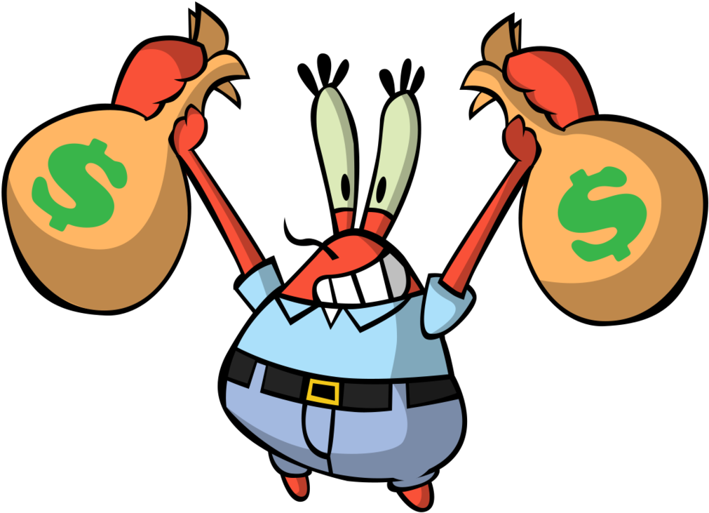 Download Mr Krabs Holding Money Bags | Wallpapers.com