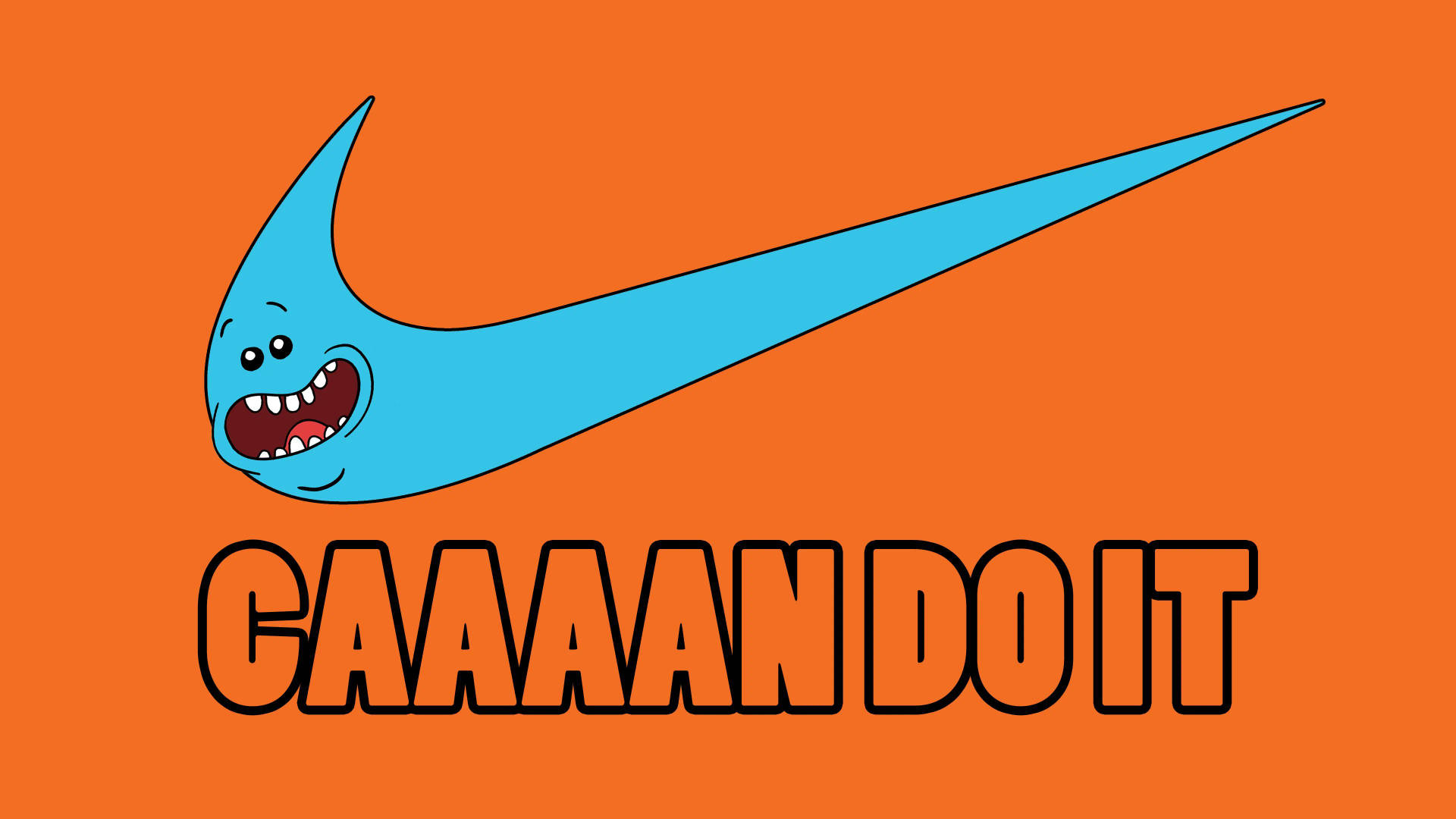 Logo Nike Di Mr Meeseeks In Arancione Sfondo