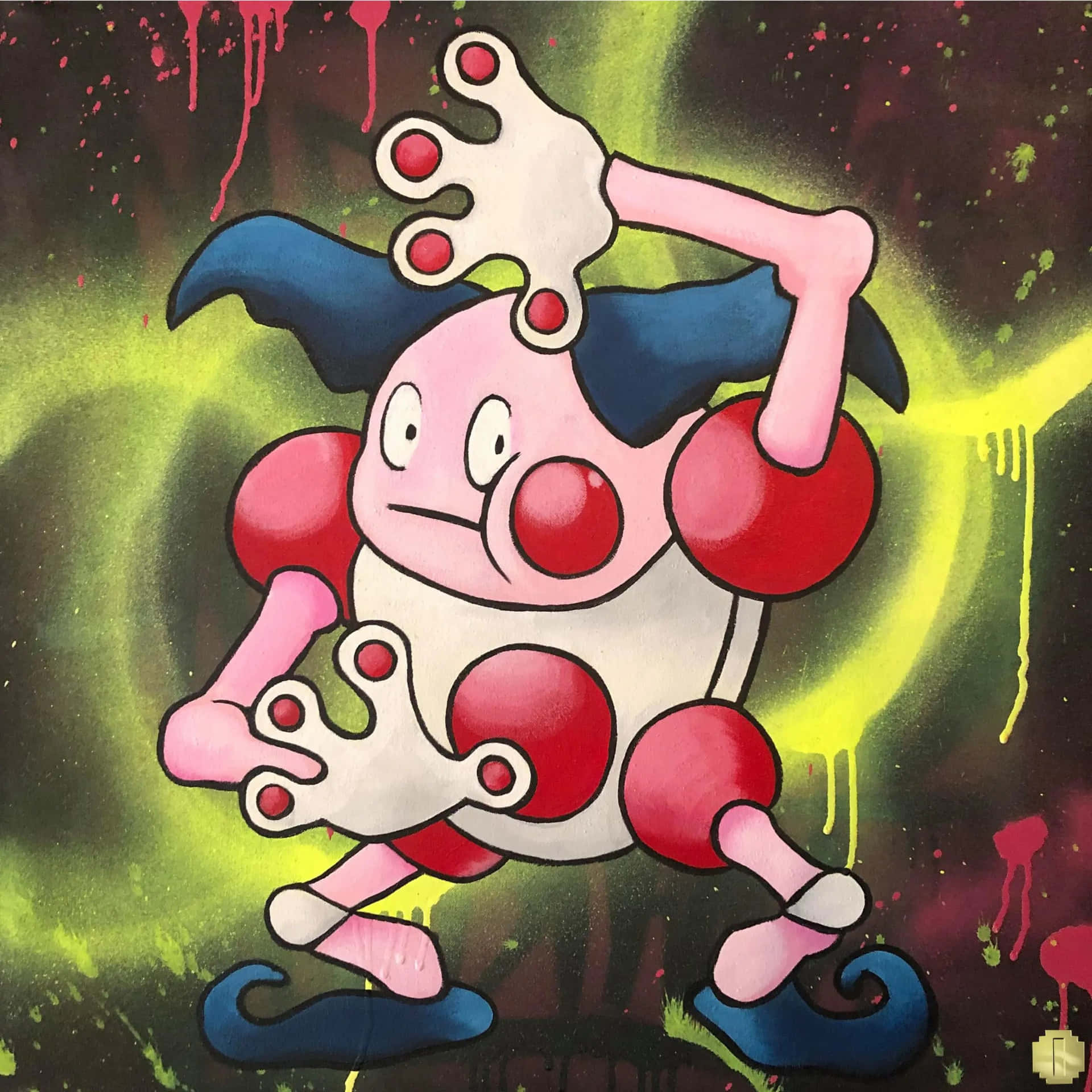 Mr Mime Abstract Background Wallpaper