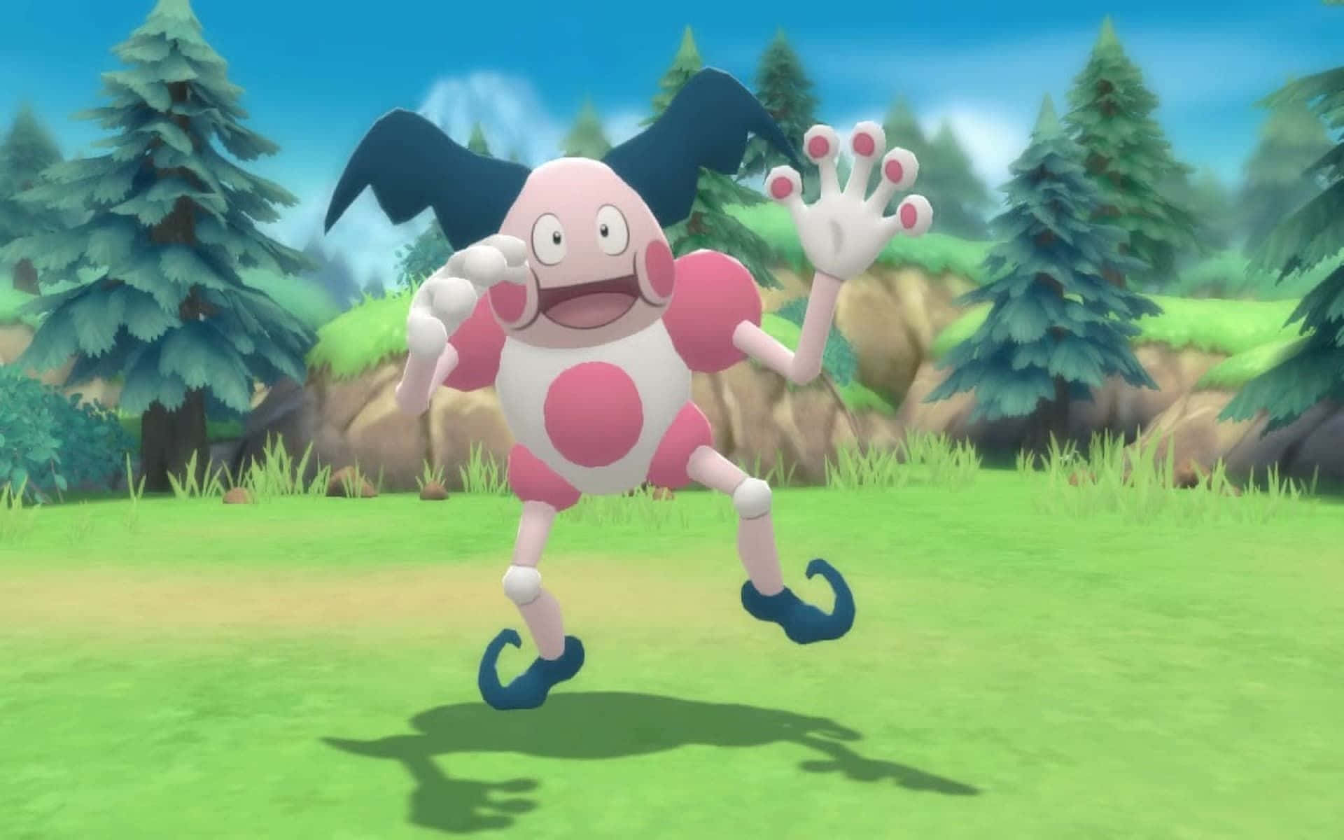 Mr. Mime Letting Loose a Smile Wallpaper