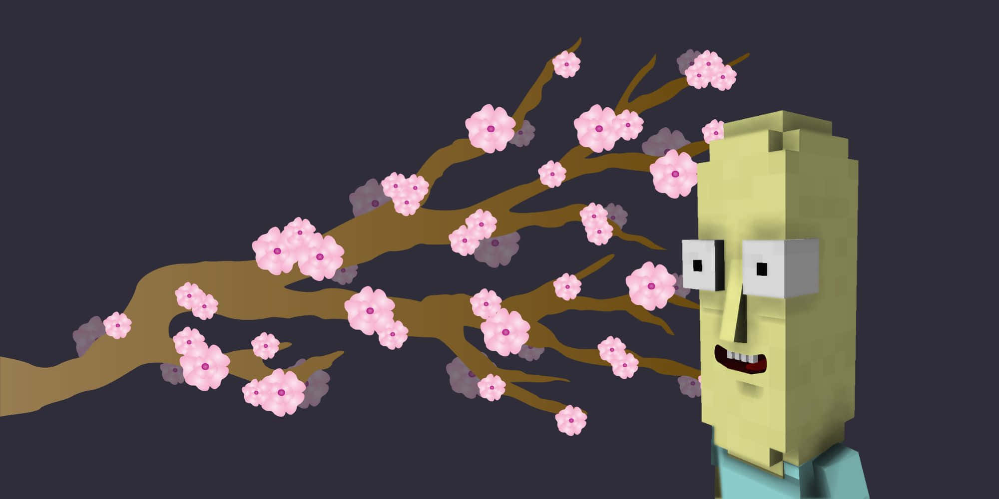 Mr. Poopybutthole in his iconic joyful pose Wallpaper