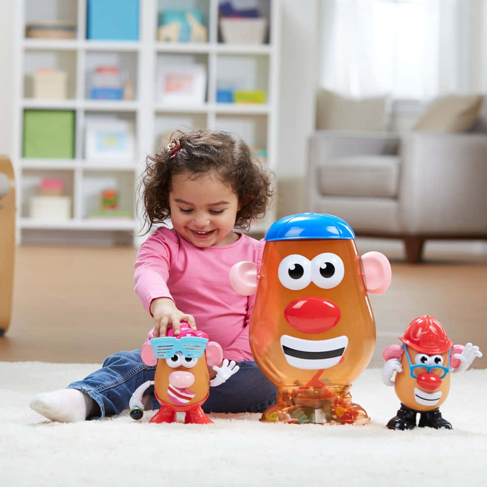 Mr. Potato Head swapping heads with a carrot