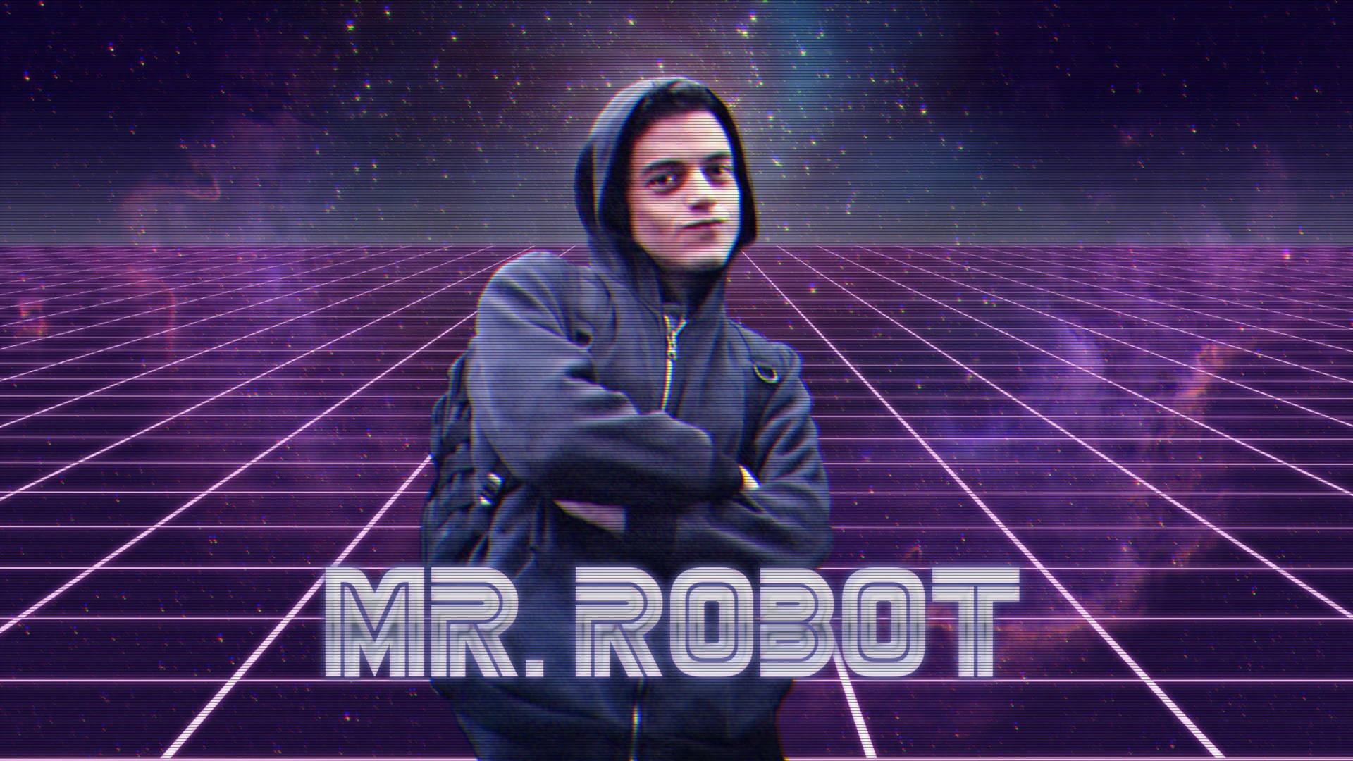 Mr. Robot Elliot Purple Aesthetic Background Wallpaper