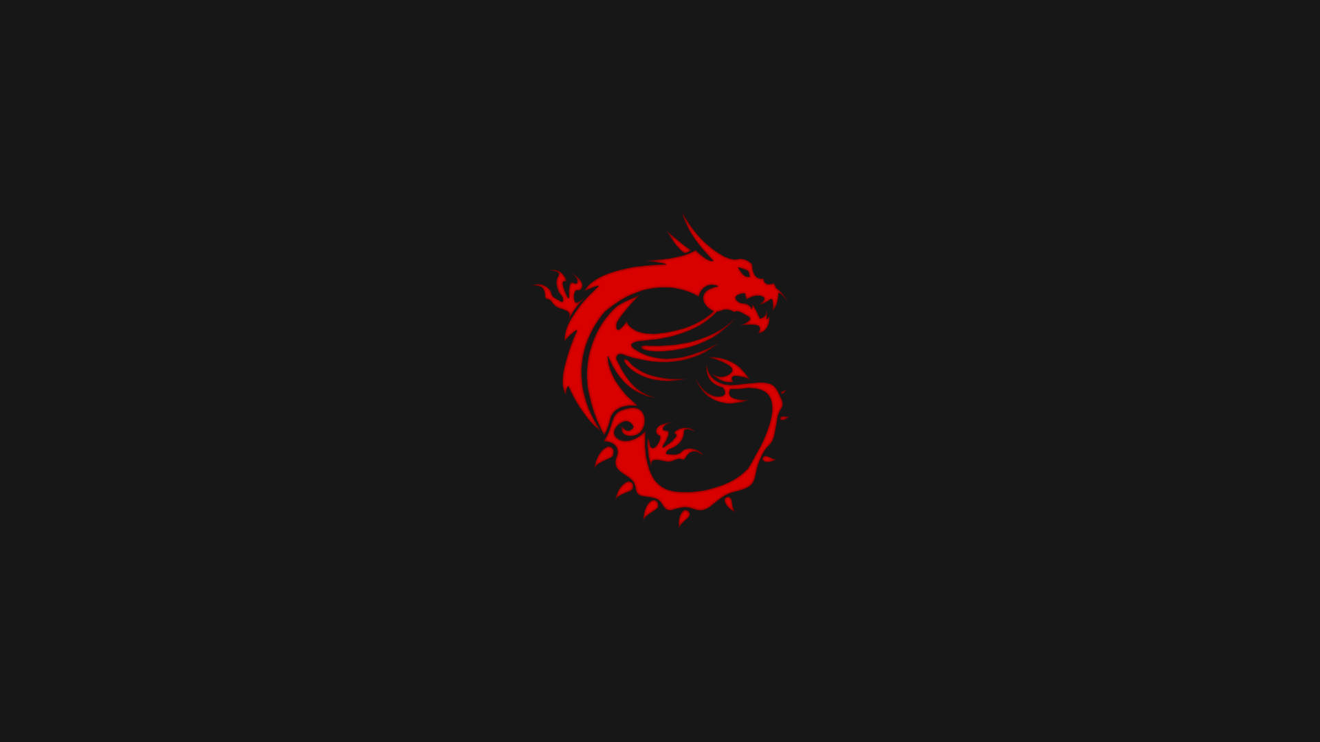 MSI's iconic Red Dragon on a sleek black background Wallpaper