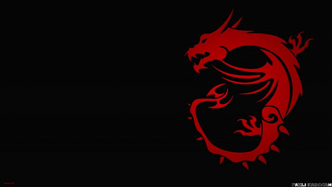 MSI Red Dragon on a black background Wallpaper