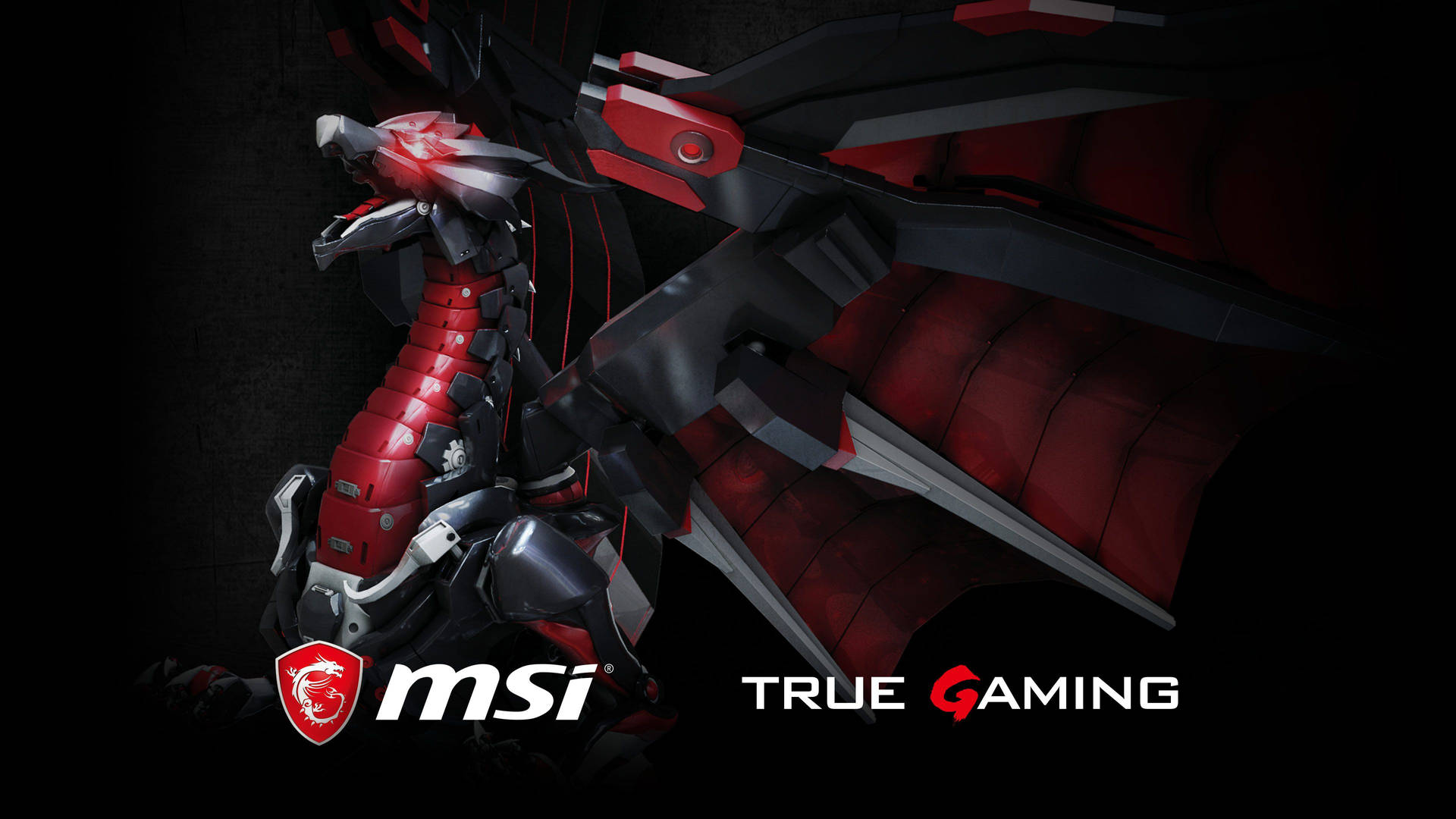 MSI True Gaming: a High Tech and Energetic Dragon Robot Wallpaper