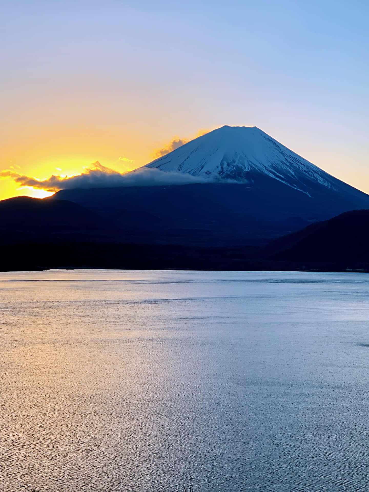Denhäpnadsväckande Soluppgången Över Mt Fuji, Japan.