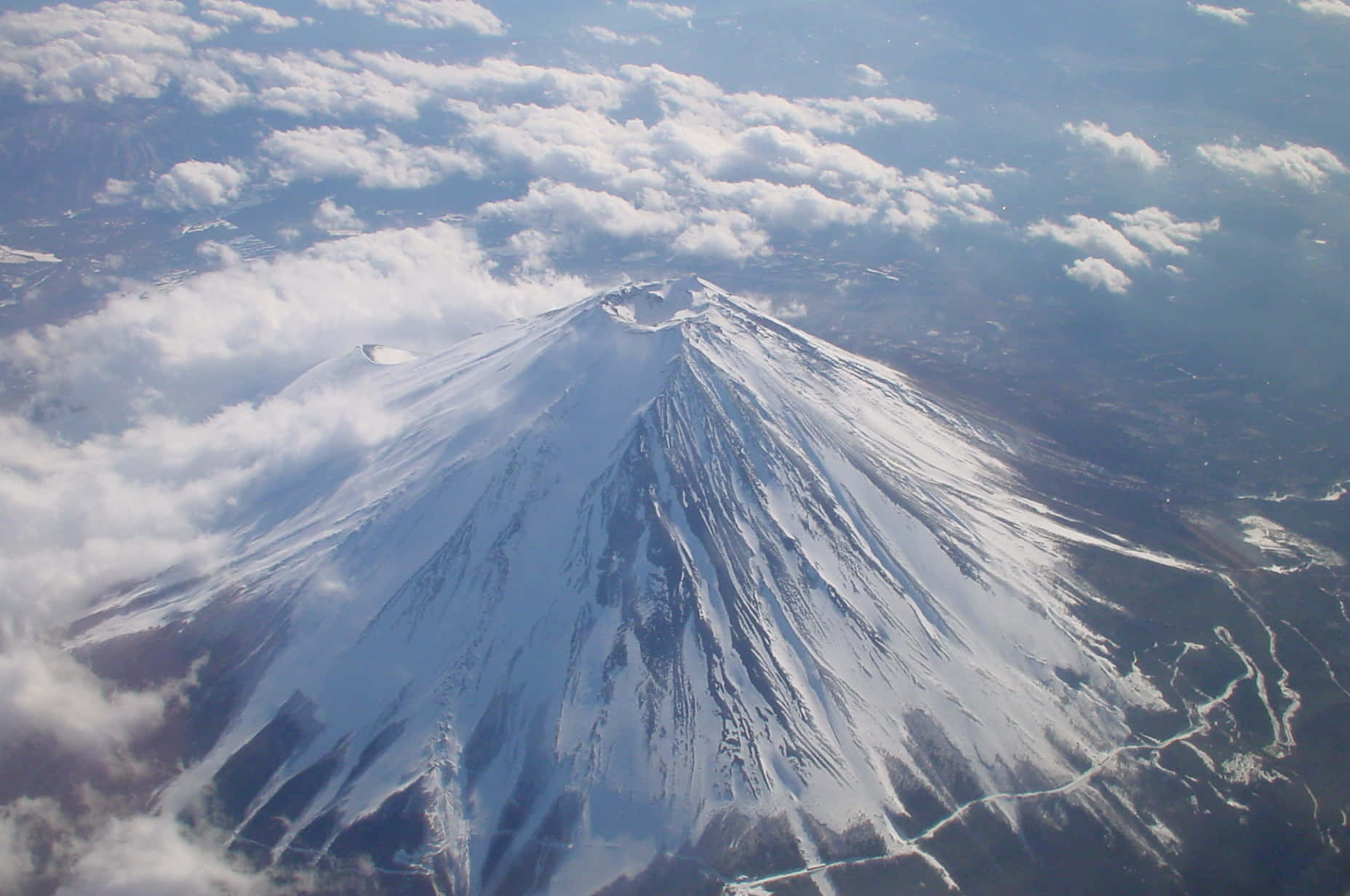 Njutav En Vacker Vy Över Berget Fuji, Japan.