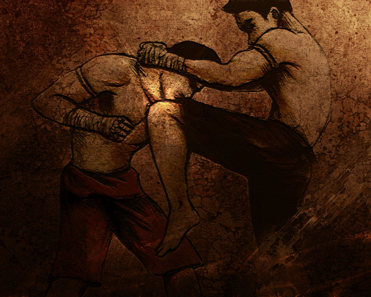 Muay Thai Impact skaber en modig og moderne æstetisk til din skærm. Wallpaper