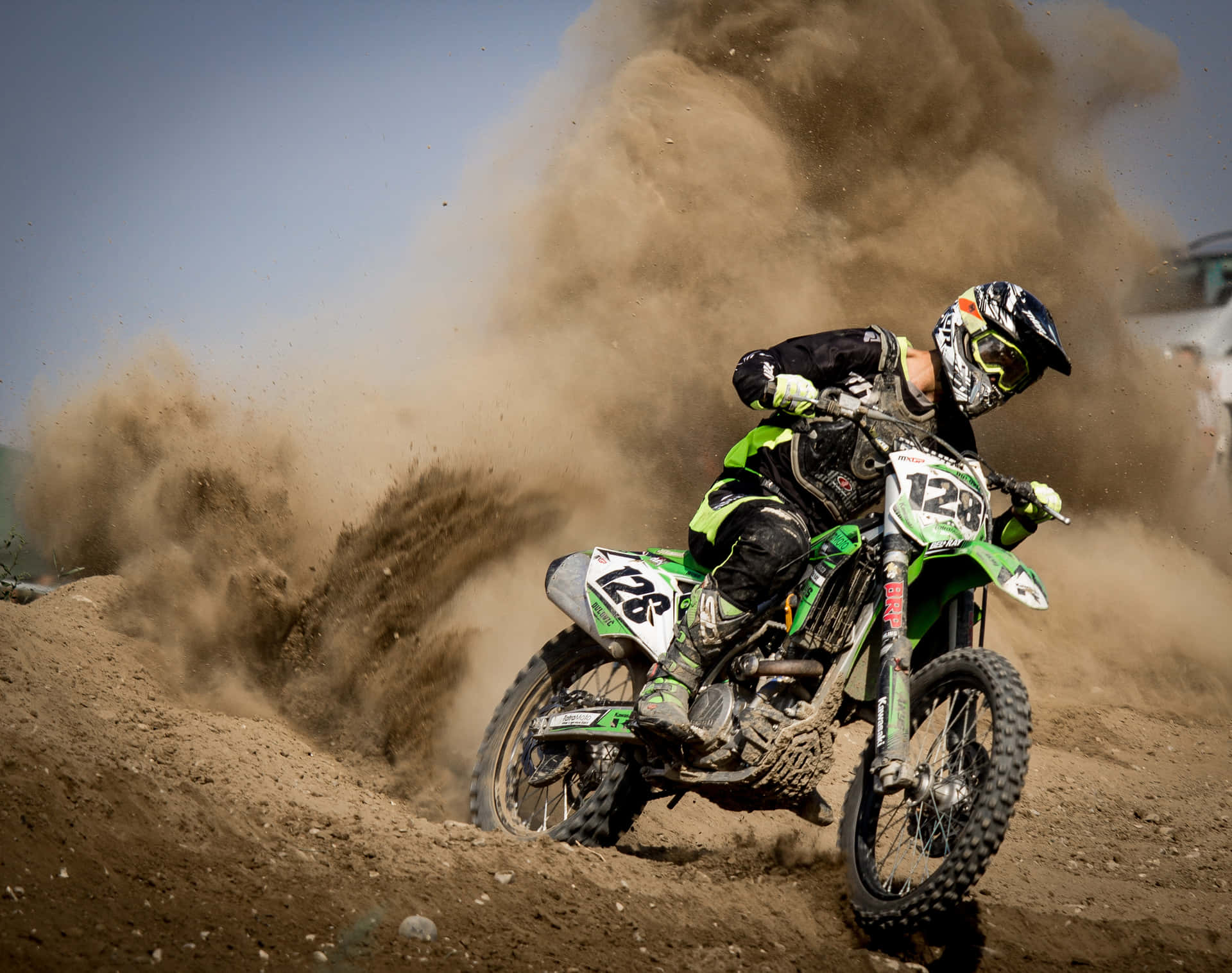 Mud Dust Motorcross Dirt Bike Wallpaper