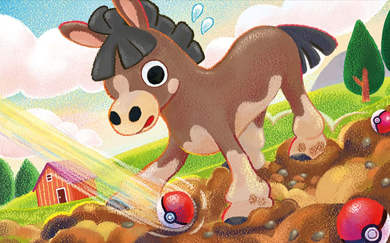 Explore the world with your trusty Mudbray and Pokeball! Wallpaper