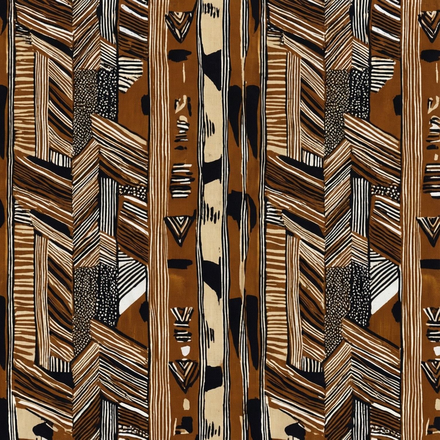 A seamless pattern of African mudcloth designs.