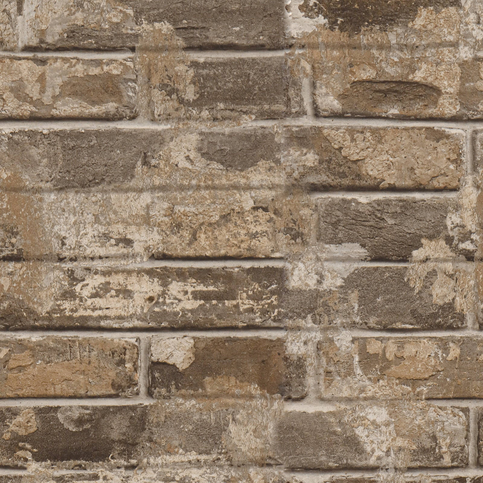 Muddy Color Brick Wall With Patches Of Textures Wallpaper