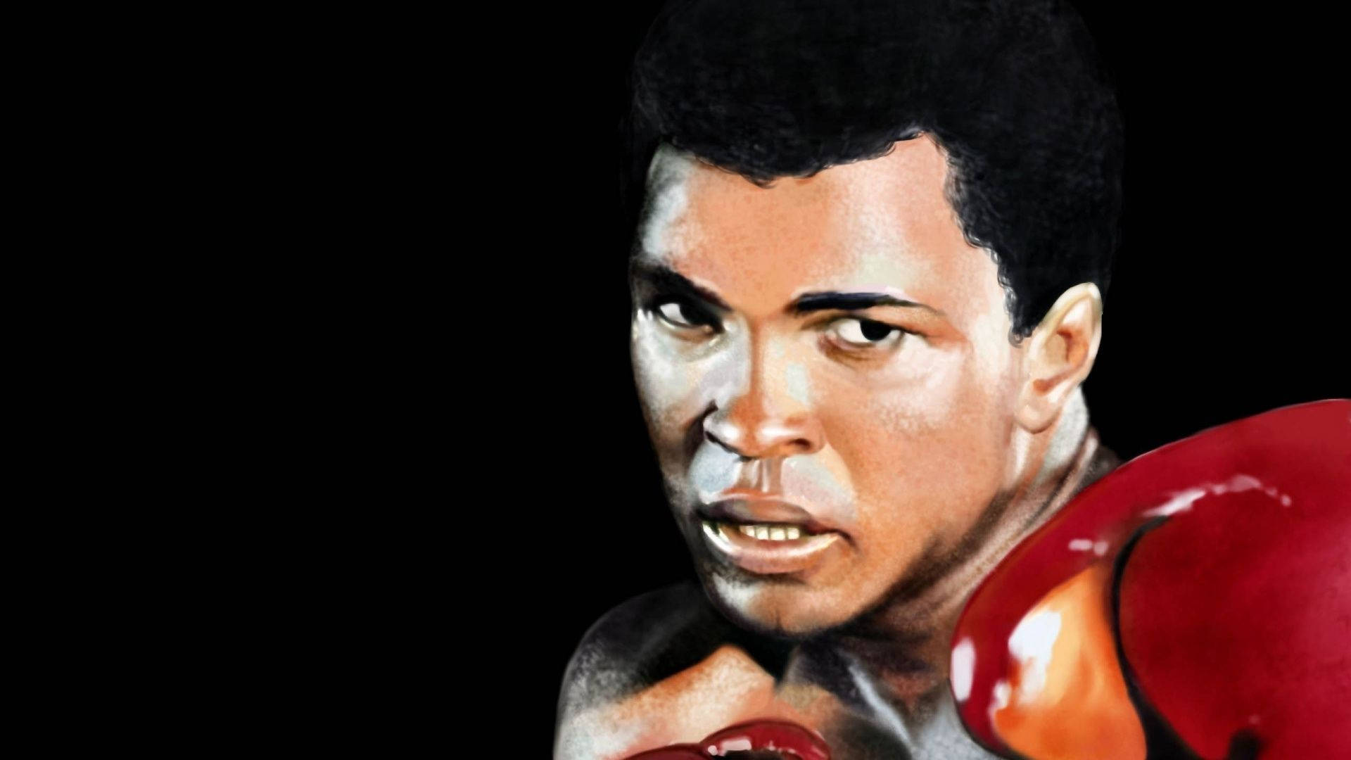 Muhammad Ali unleashing the famous “Hand of Stone” Wallpaper