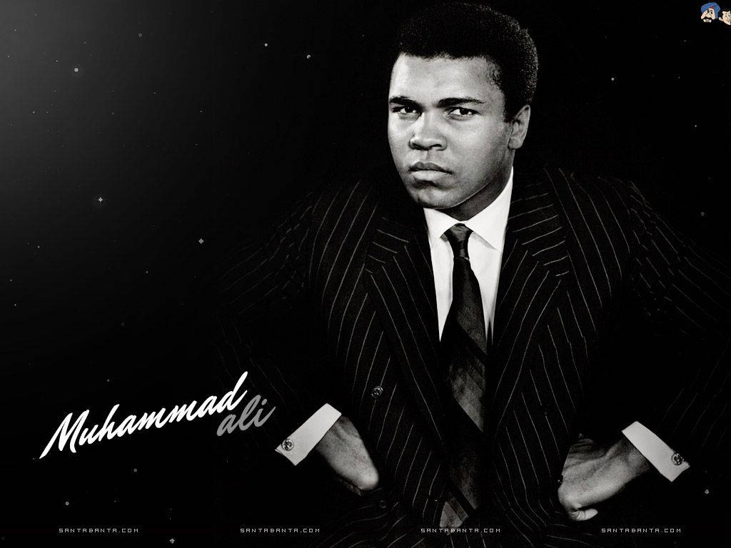 Muhammad Ali In Striped Suit