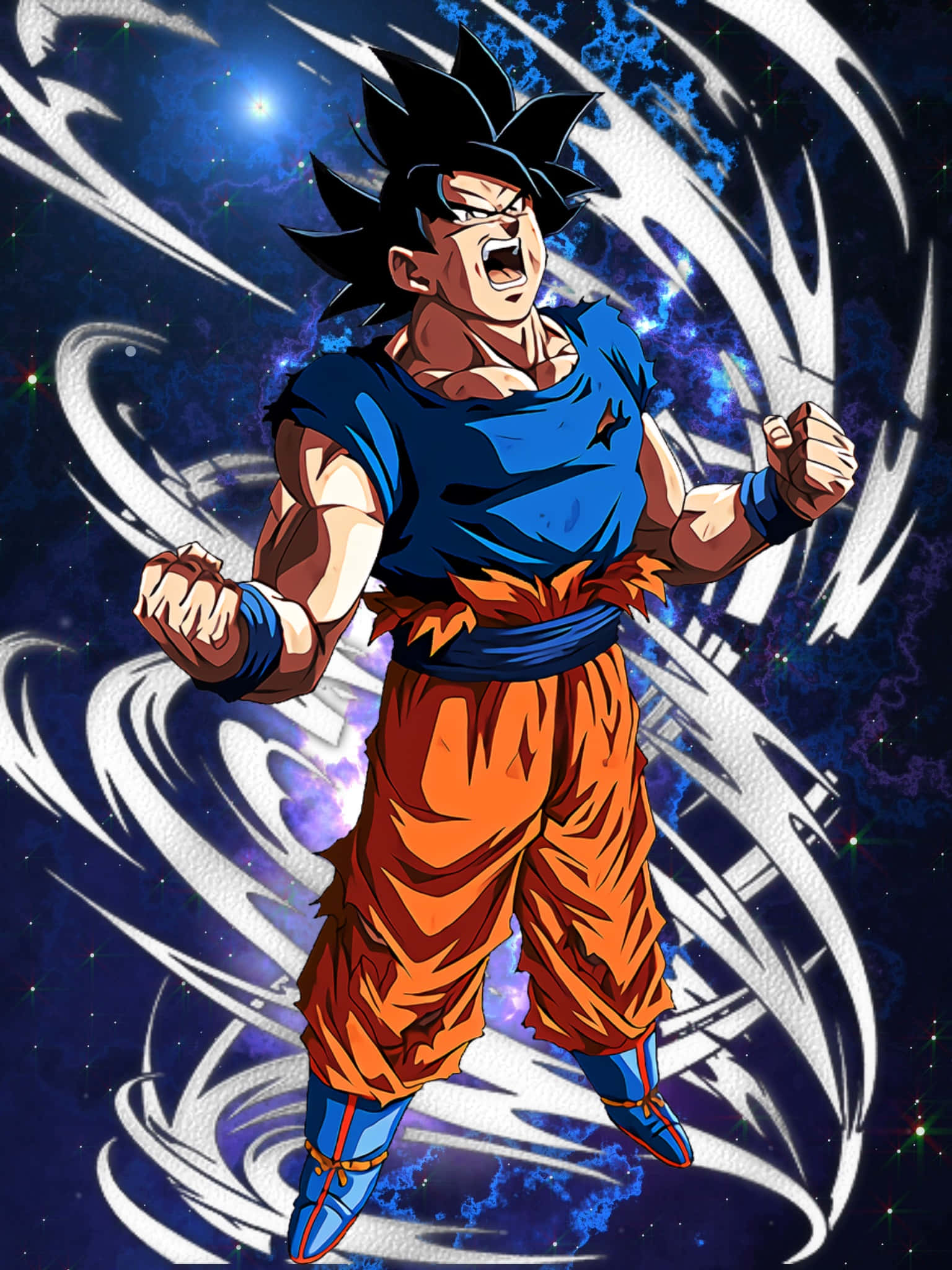 Unleashing Ki and Power in "MUI Goku" Wallpaper