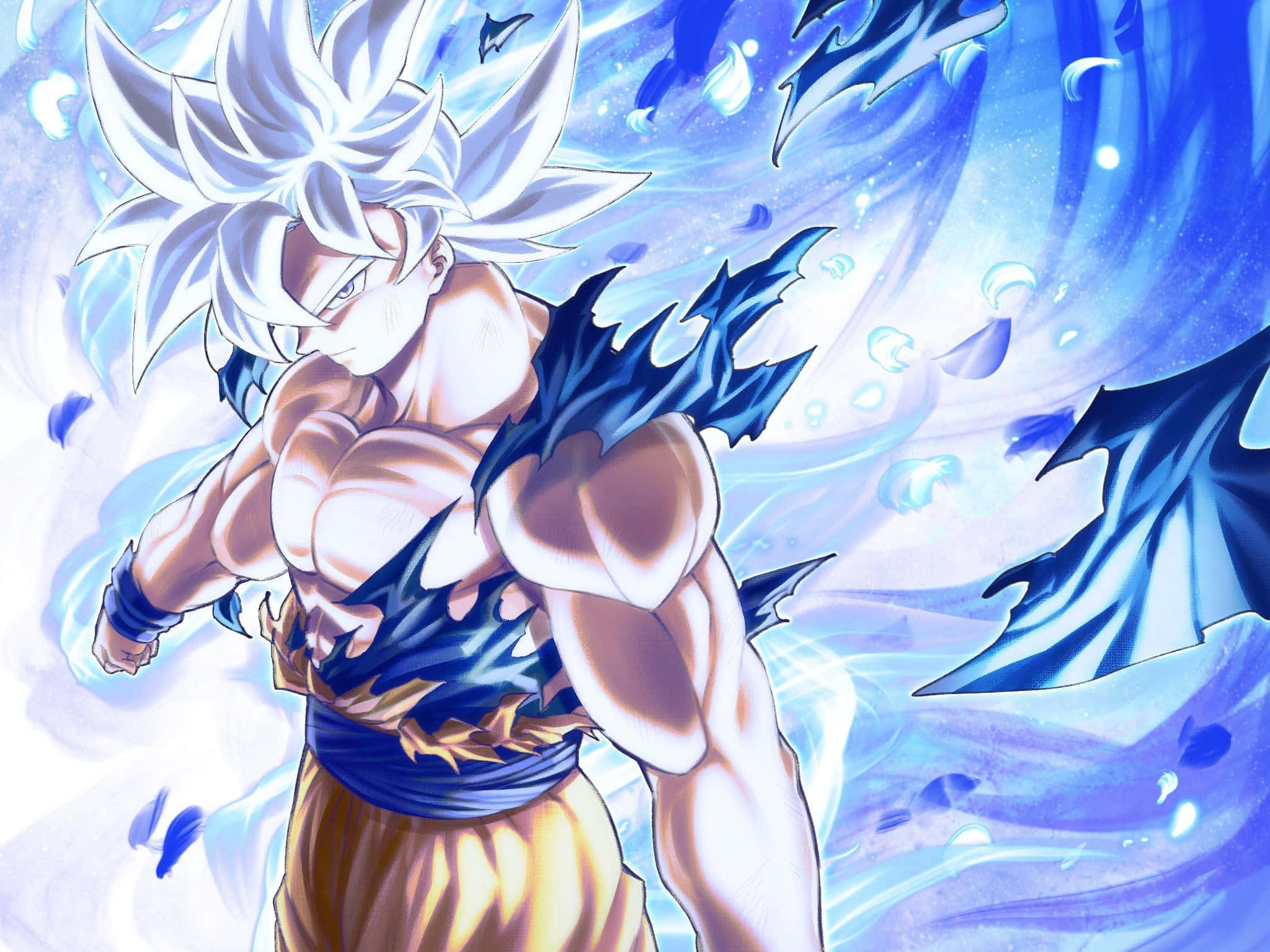 Download The Powerful Mui Goku Fighting In A Mythical World Wallpaper |  Wallpapers.Com