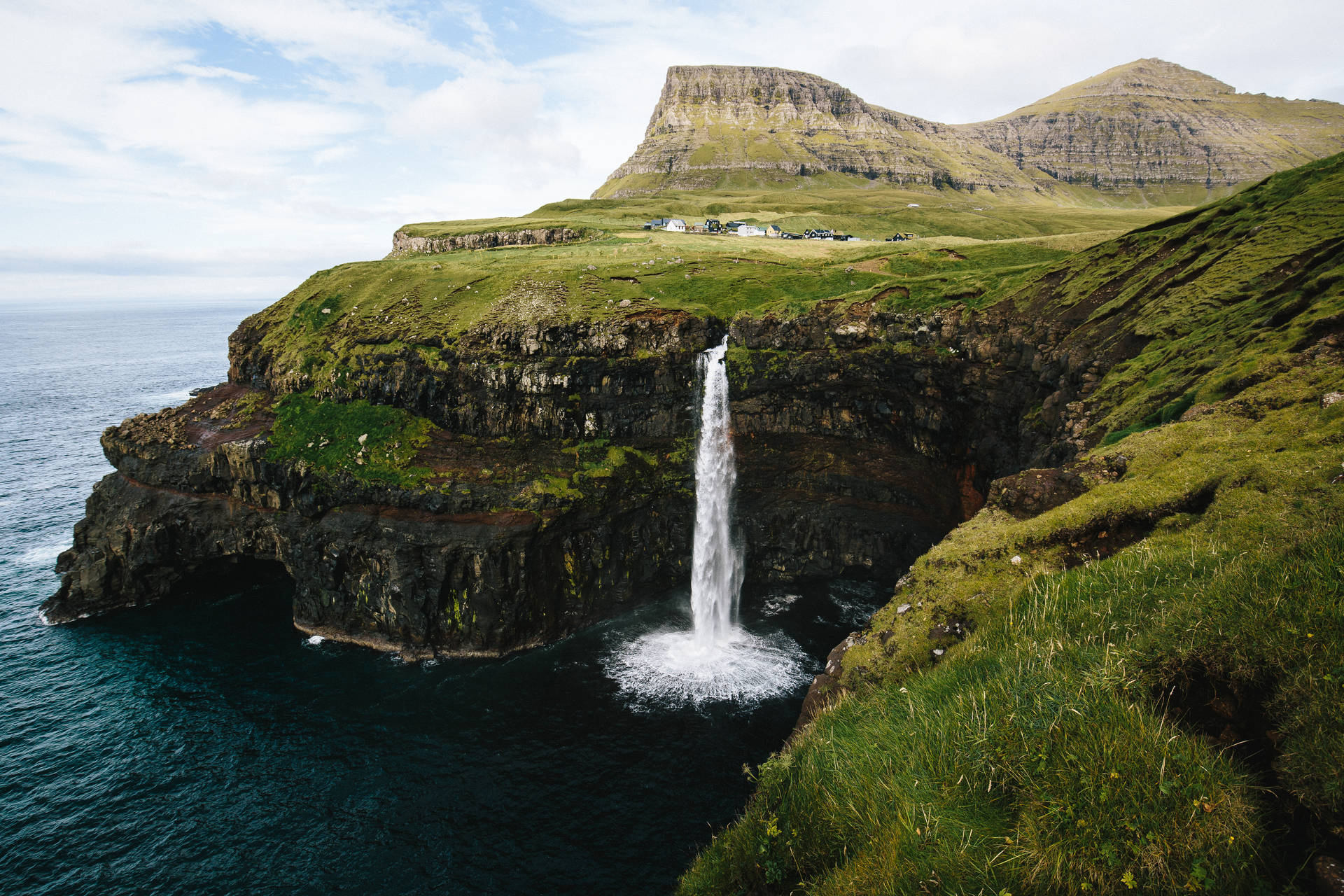 Mulafossur Waterfalls In Faroe Islands