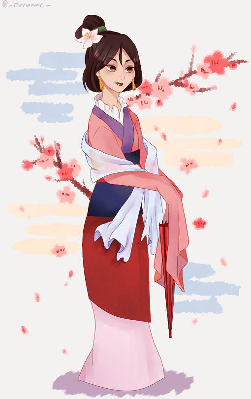 Mulan Kimono Fan Art Background