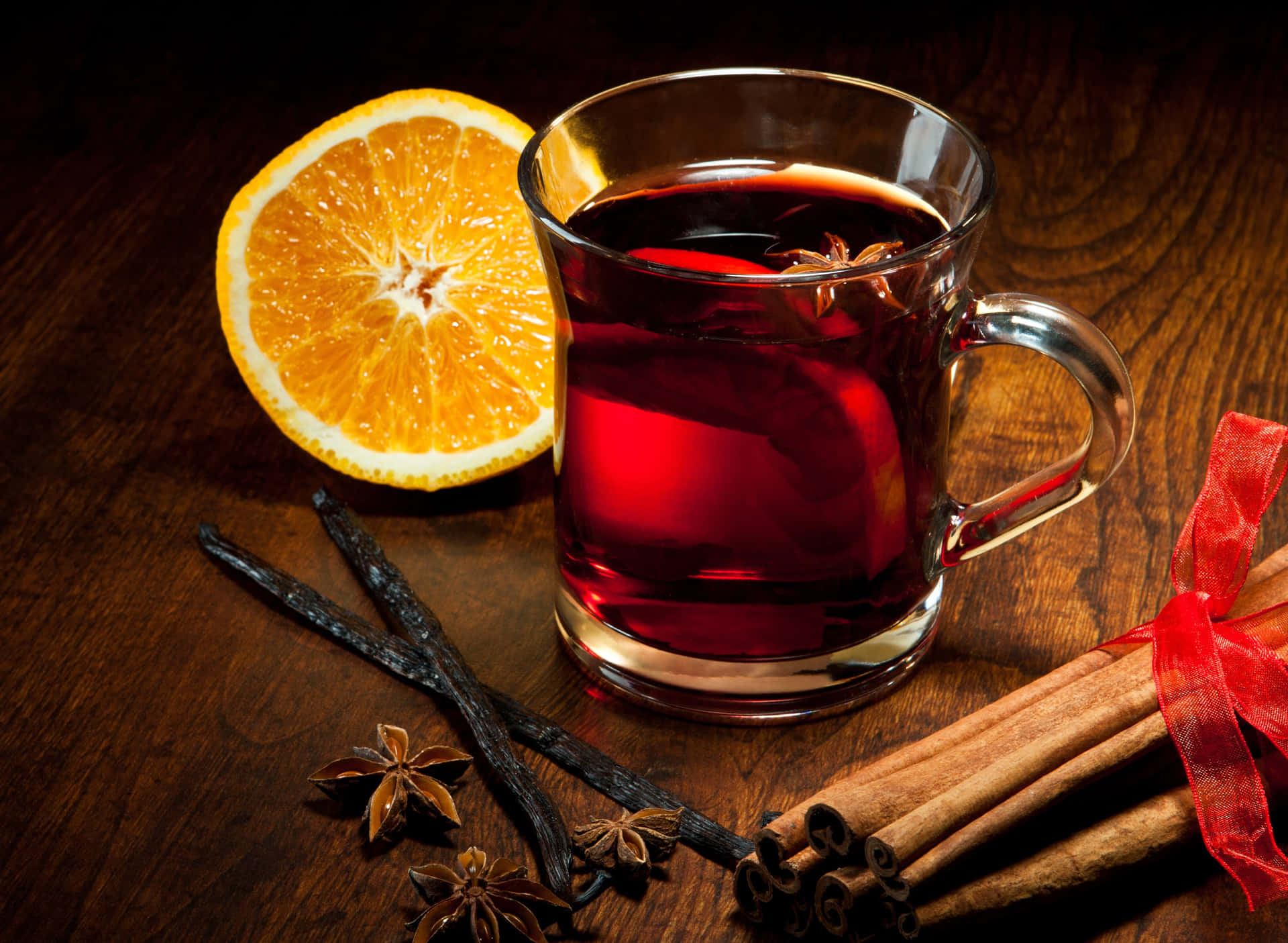 Festive Mulled Wine with Cozy Atmosphere Wallpaper